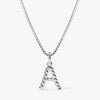 Silver A Braided Letter Necklace