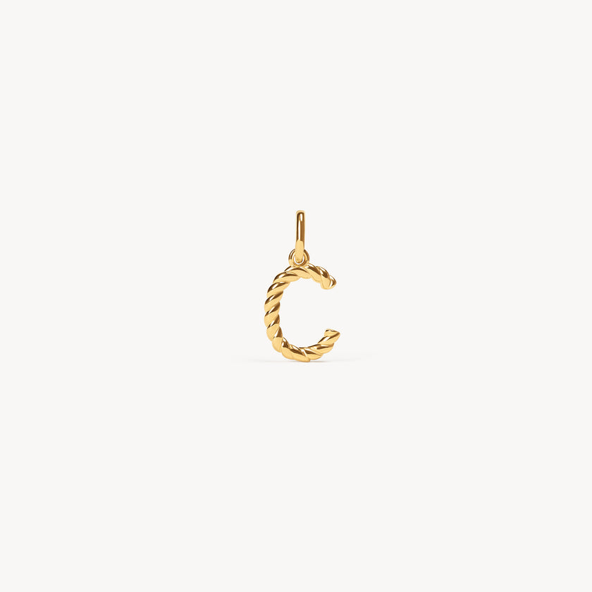 Gold Braided Letter Charm C
