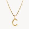 Gold C Braided Letter Necklace