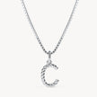 Silver C Braided Letter Necklace 