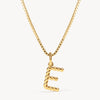 Gold E Braided Letter Necklace
