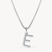 Silver E Braided Letter Necklace