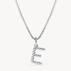 Silver E Braided Letter Necklace