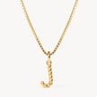 Gold J Braided Letter Necklace