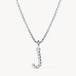 Silver J Braided Letter Necklace