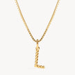 Gold L Braided Letter Necklace