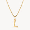 Gold L Braided Letter Necklace