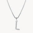 Silver L Braided Letter Necklace