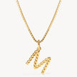 Gold M Braided Letter Necklace