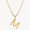 Gold M Braided Letter Necklace