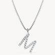 Silver M Braided Letter Necklace