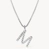 Silver M Braided Letter Necklace