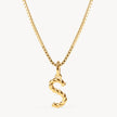 Gold S Braided Letter Necklace