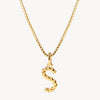 Gold S Braided Letter Necklace