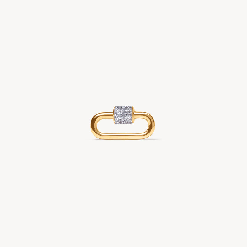 Gold Carabiner Twist Link Charm Holder