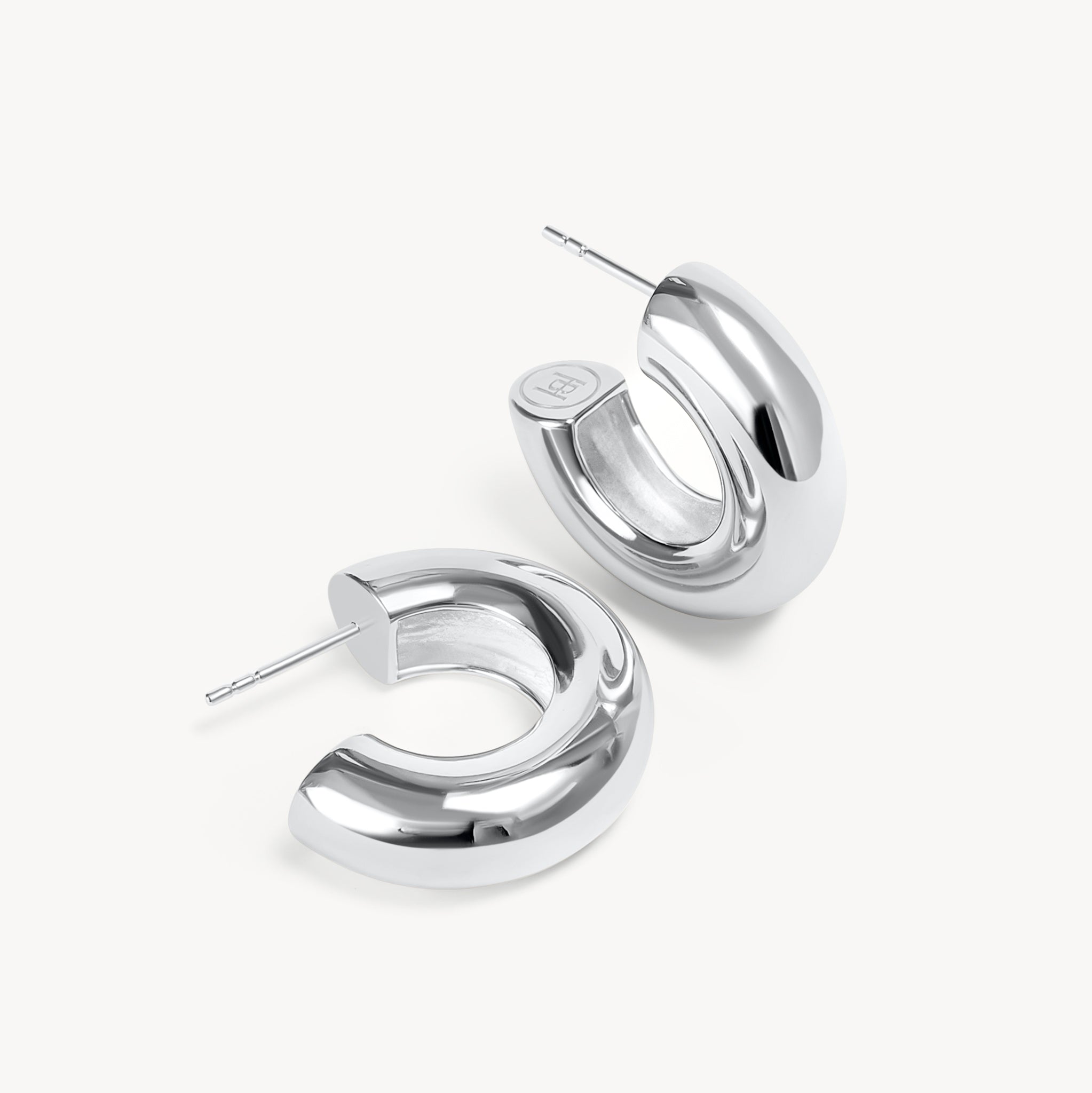 Silver Chunky Statement Hoop Earrings