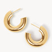 Gold Chunky Statement Hoop Earrings laying flat