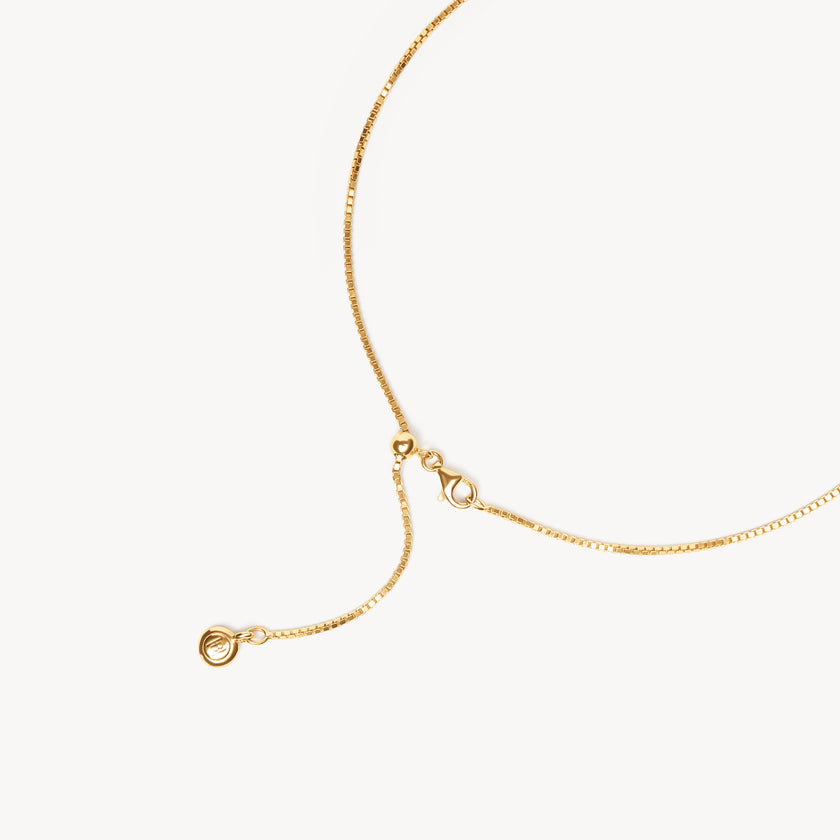 Box Chain Slider Necklace Gold closure
