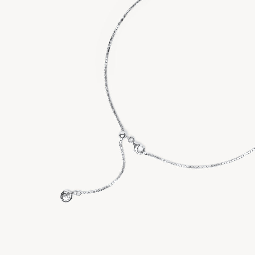 Box Chain Slider Necklace Silver