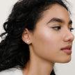 Classic Pearl Studs on model 