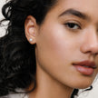 Classic Pearl Studs on model
