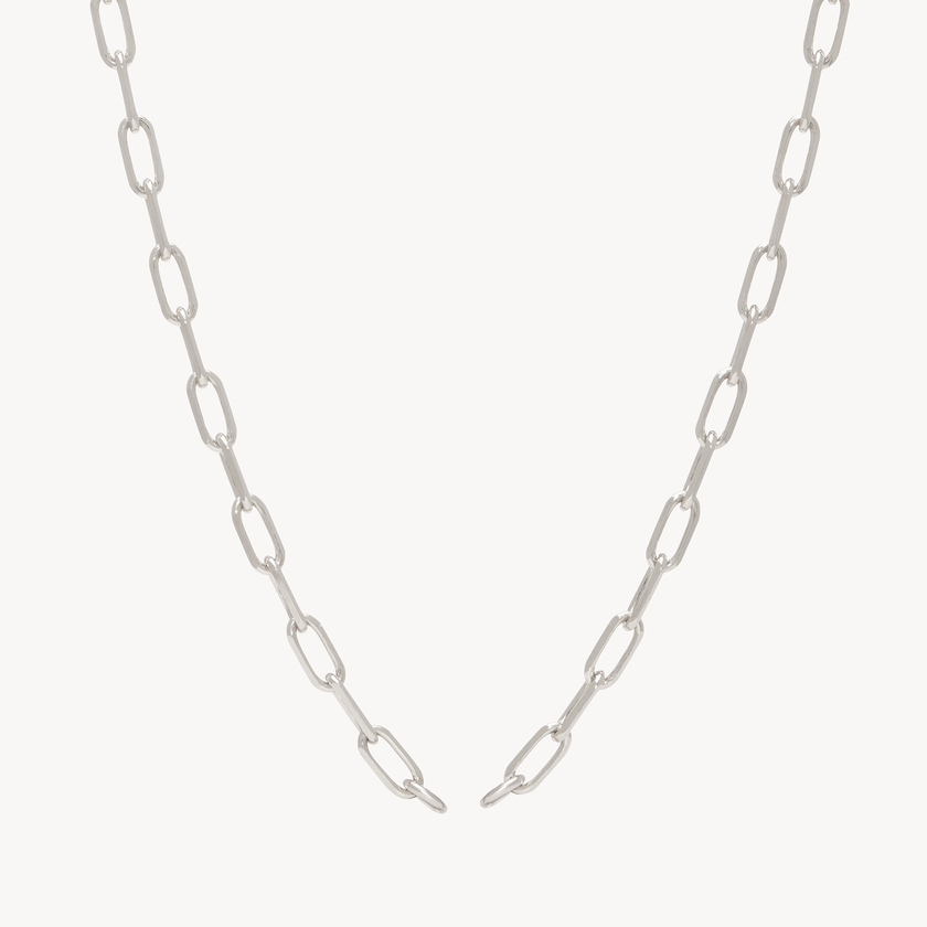 Clip Charm Chain Necklace — Silver No link