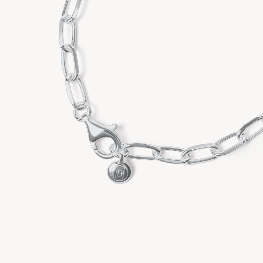 Silver Clip Chain Charm Bracelet Base closure