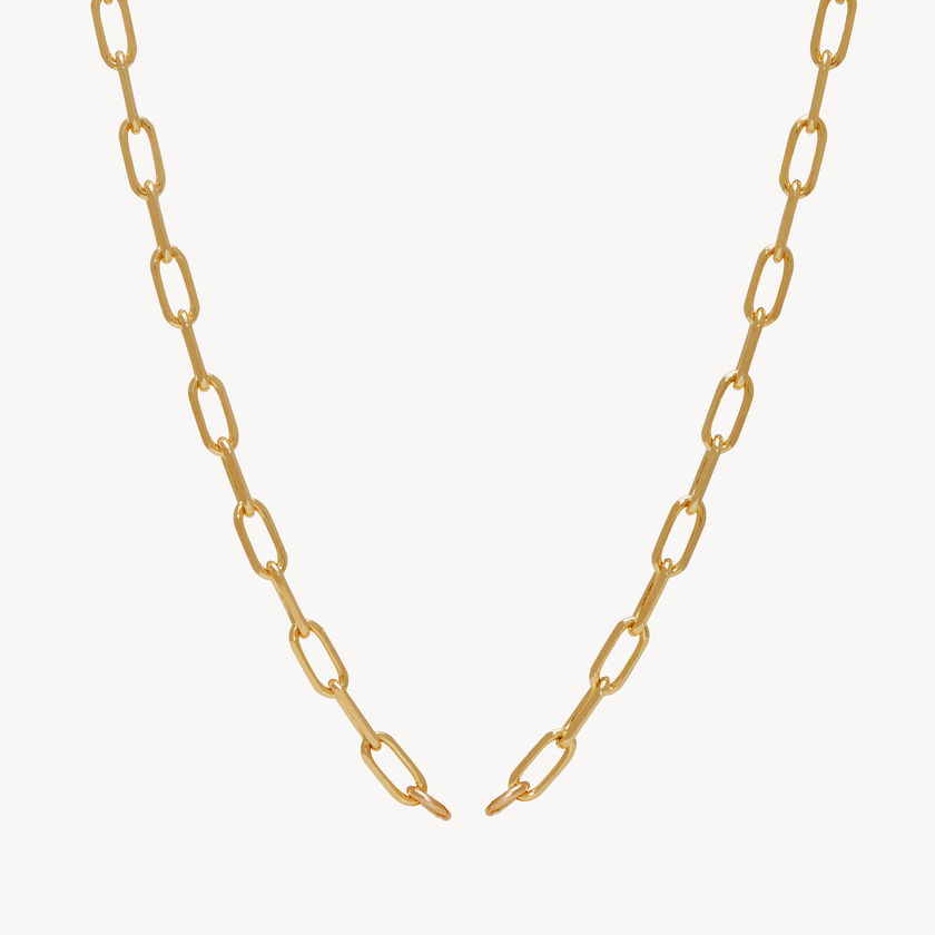 Gold Clip Chain Charm Necklace Base
