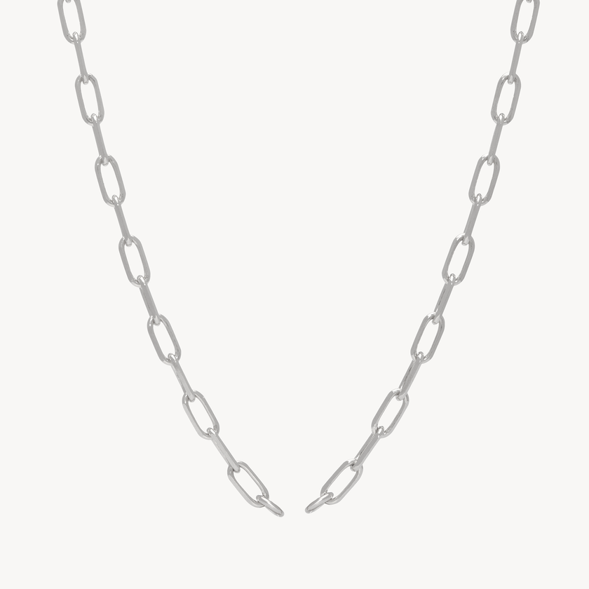 Silver Clip Chain Charm Necklace Base