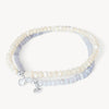 Blue Lace Agate Coastal Gemstone Bracelet Set