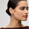 Desert Rose & Sand Dunes Sparkle Reversible Hoop Earrings Desert Rose side on model