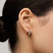 Desert Rose & Sand Dunes Sparkle Reversible Hoop Earrings Sand Dunes side on model