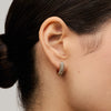 Desert Rose & Sand Dunes Sparkle Reversible Hoop Earrings Sand Dunes side on model
