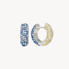 Skye & Chartreuse Sparkle Reversible Hoops — Small
