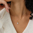 Dancing Queen Sparkle Pebble Charm Necklace on model