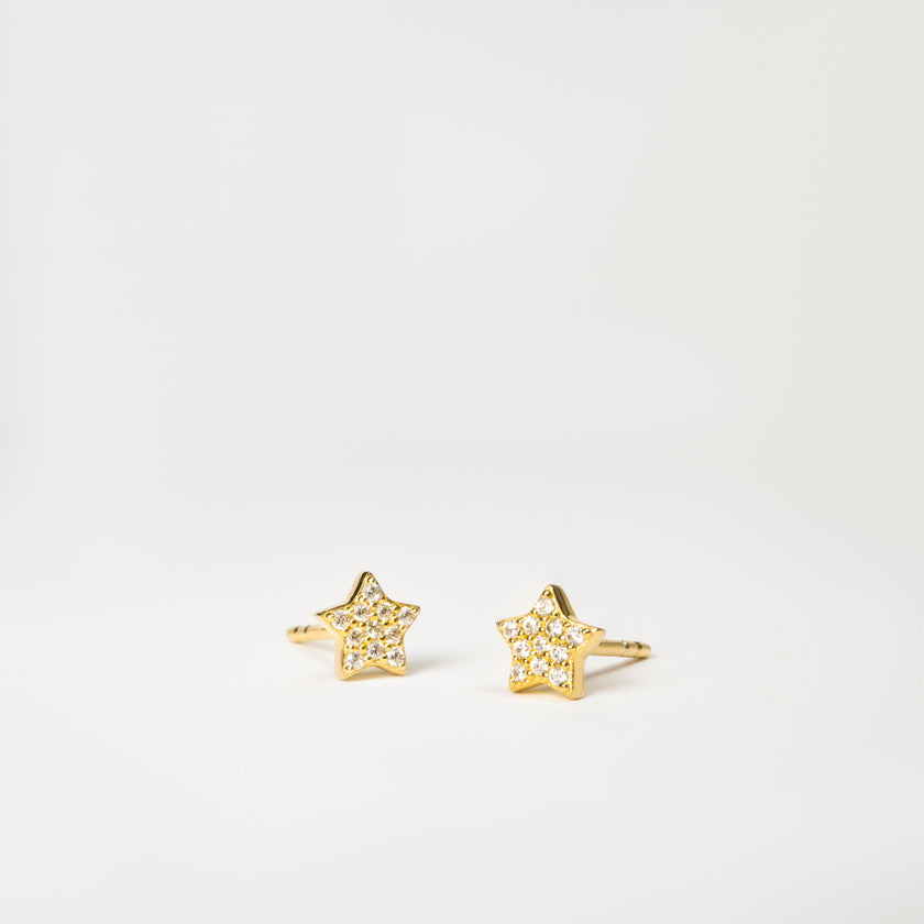Mini Pavé Star Stud Earrings