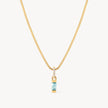 December Gold Birthstone Baguette Necklace