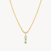 December Gold Birthstone Baguette Necklace