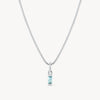 December Silver Birthstone Baguette Necklace