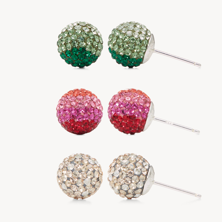 Decked Out Sparkle Ball™ Stud Earring Trio