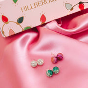 Decked Out Sparkle Ball™ Stud Earring Trio with packaging