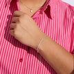 Double Chain Bracelet in silver on model