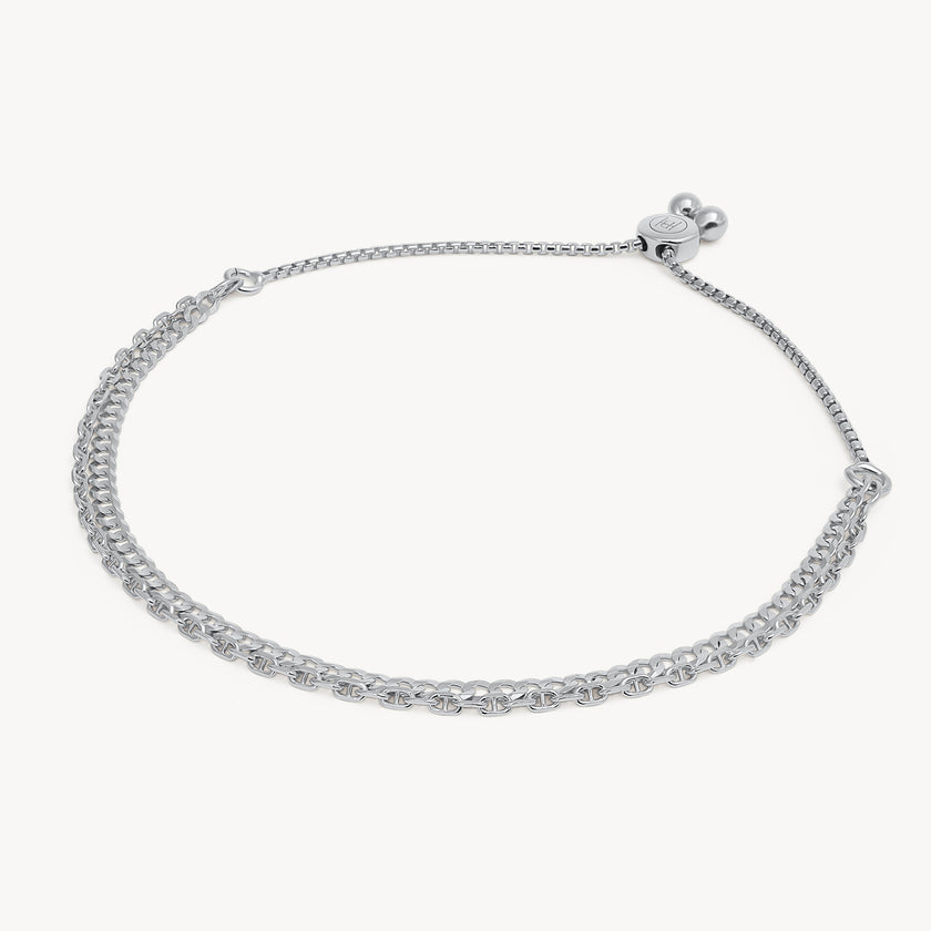 Silver Double Chain Bracelet