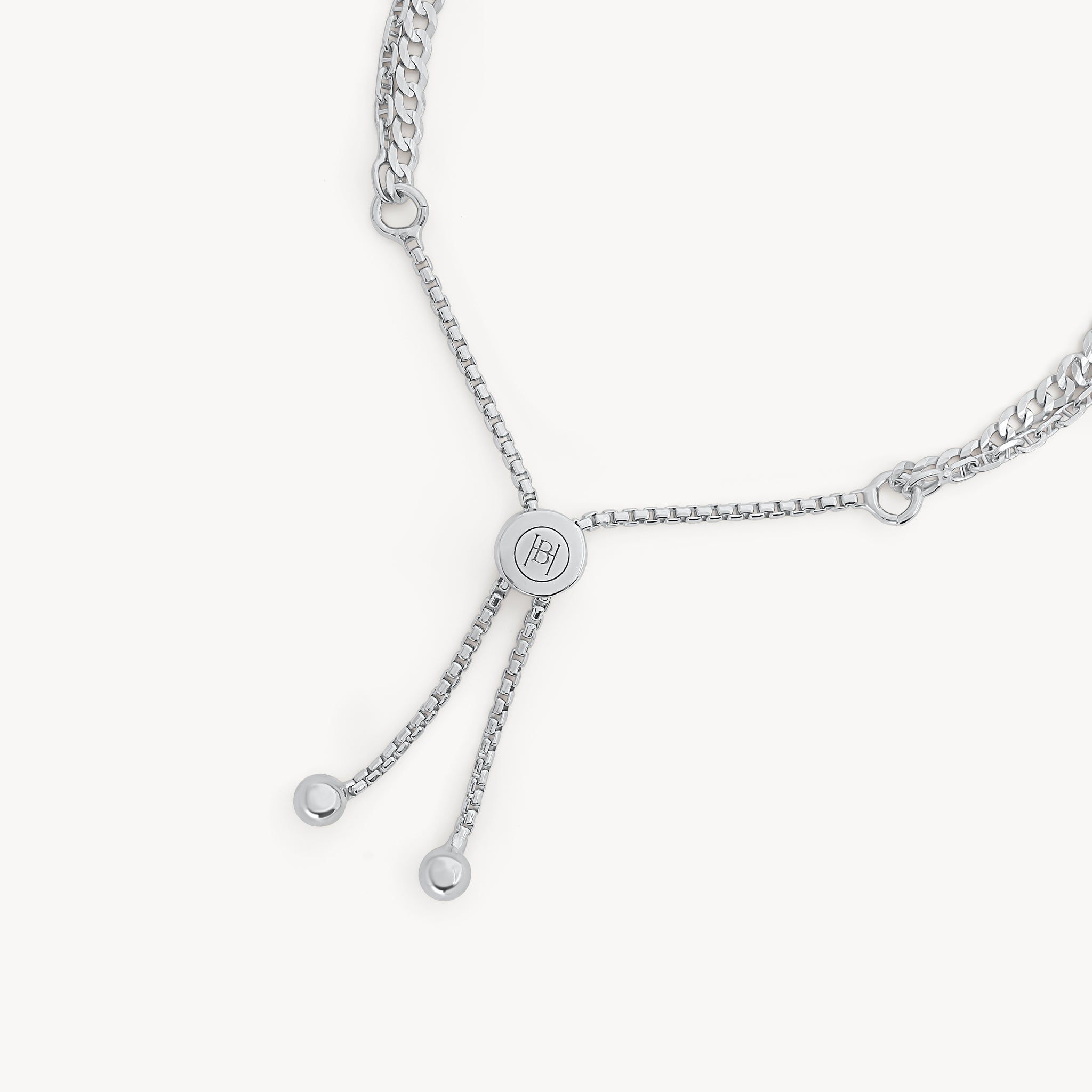 Silver Double Chain Bracelet closure