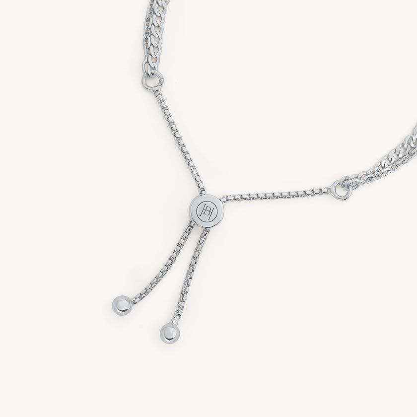 Silver Double Chain Bracelet closure