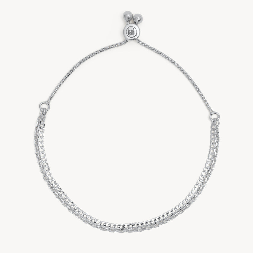 Silver Double Chain Bracelet