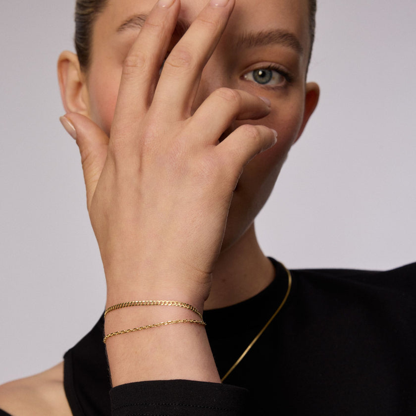 Double Chain Bracelet on model