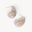 Ballet Slipper Dream Puff Sparkle Stud Earrings laying flat