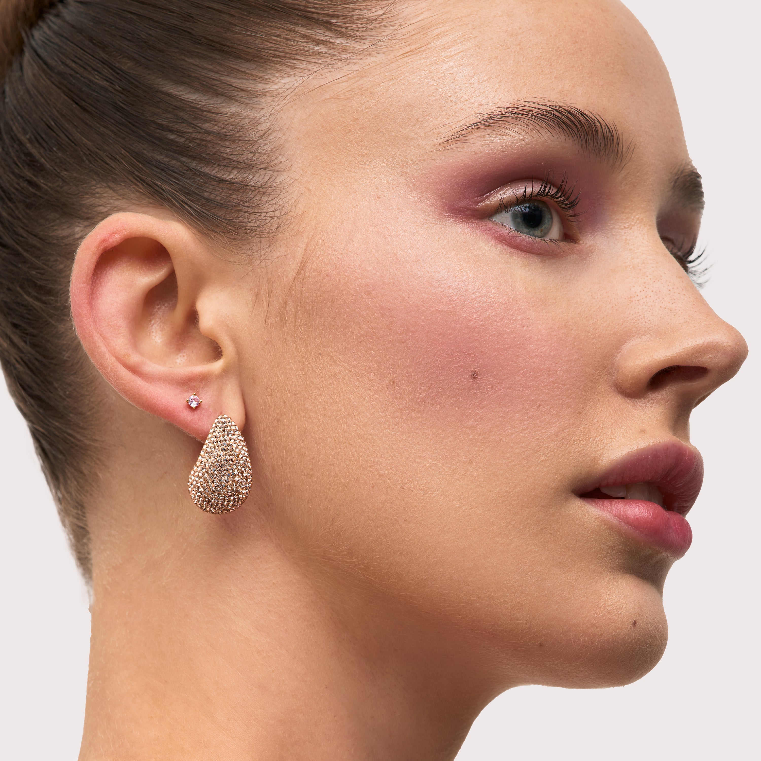 Dream Puff™ Sparkle Stud Earrings Rose Gold