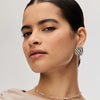 Silver Drift Statement Earrings on model